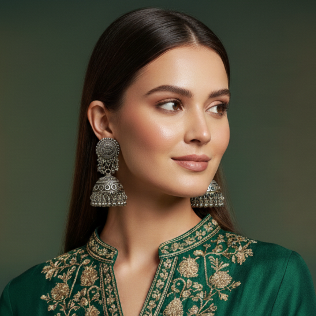 Meera Oxidized Jhumka