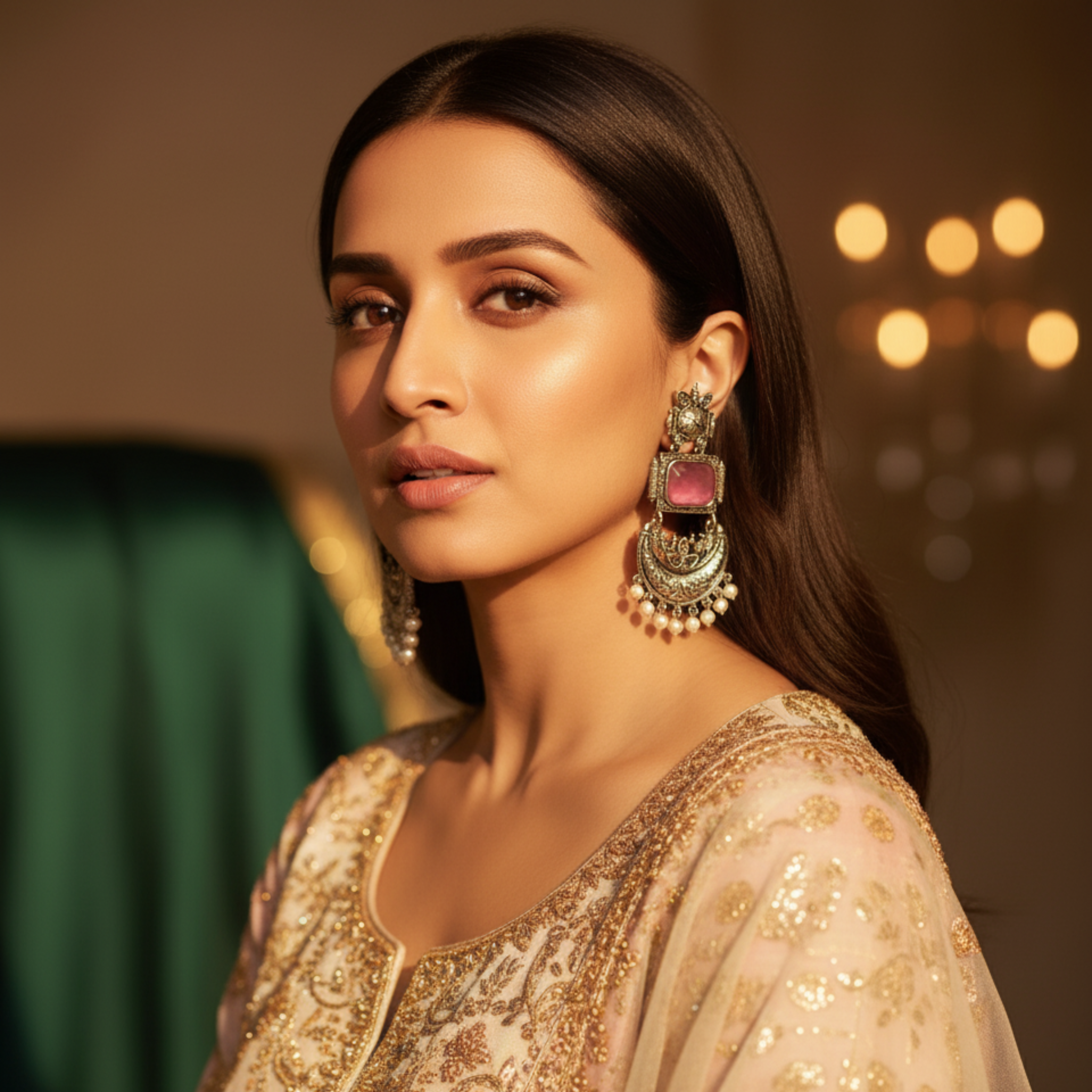 Nayvika Chandbali Oxidised Earrings