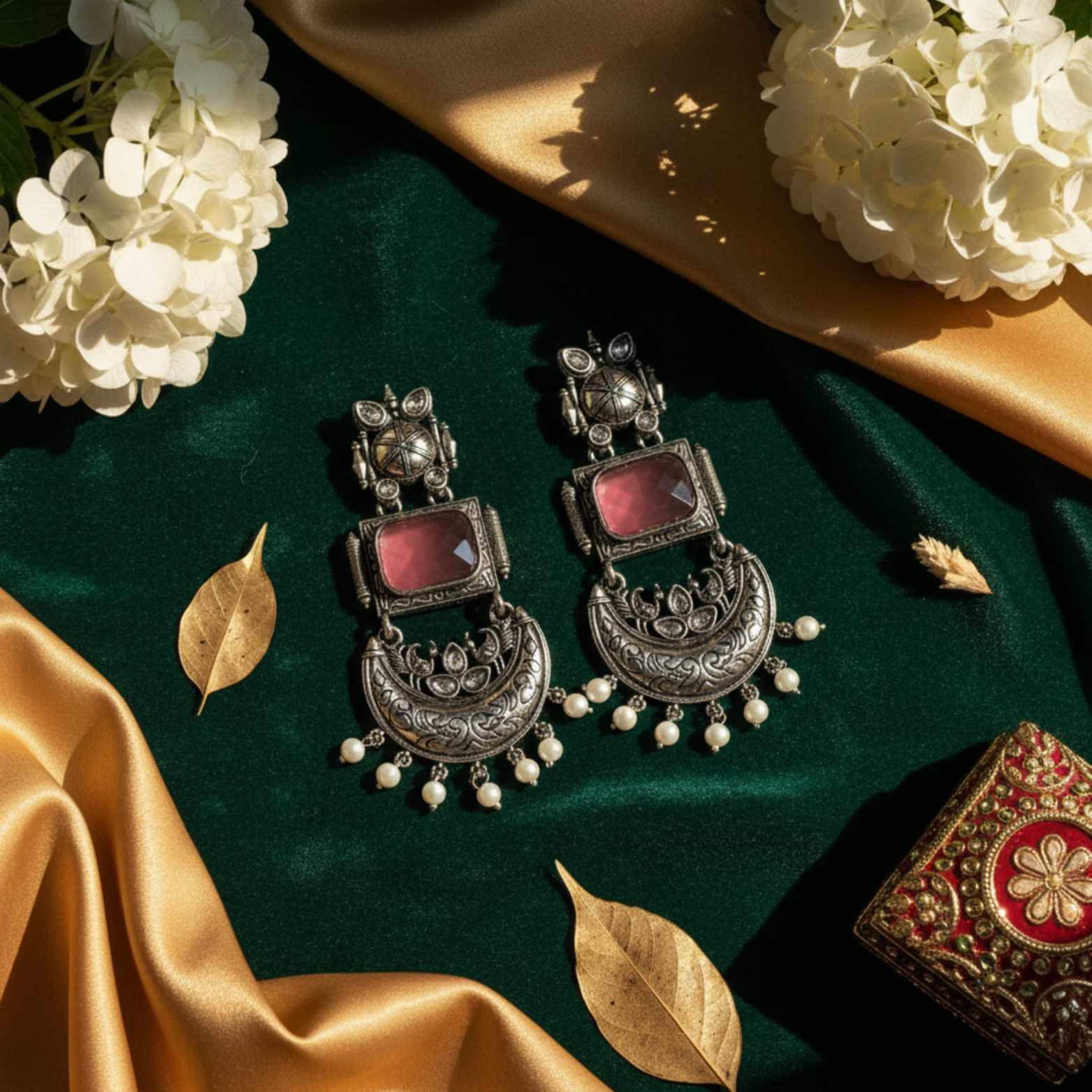 Nayvika Chandbali Oxidised Earrings